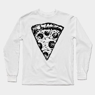 Ink Pizza Slice Sketch Long Sleeve T-Shirt